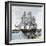 USS "Constitution" Being Towed Out of Boston Harbor, 1812-null-Framed Giclee Print