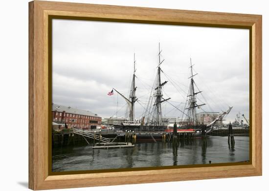 USS Constitution Docked in Boston, Massachusetts. This is a Popular Site along the Freedom Trail-pdb1-Framed Stretched Canvas