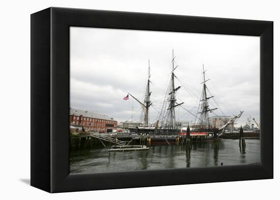 USS Constitution Docked in Boston, Massachusetts. This is a Popular Site along the Freedom Trail-pdb1-Framed Stretched Canvas