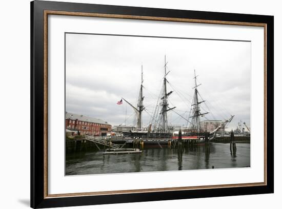 USS Constitution Docked in Boston, Massachusetts. This is a Popular Site along the Freedom Trail-pdb1-Framed Photo