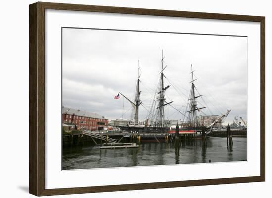 USS Constitution Docked in Boston, Massachusetts. This is a Popular Site along the Freedom Trail-pdb1-Framed Photo