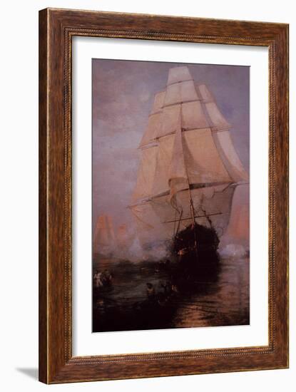 USS Constitution Escaping the British-null-Framed Giclee Print