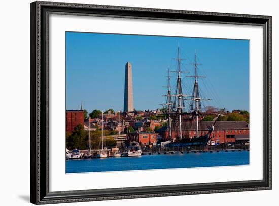 USS Constitution historic ship, Old Ironsides a Three Masted Frigit, is seen near Bunker Hill Mo...-null-Framed Photographic Print