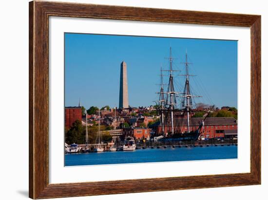 USS Constitution historic ship, Old Ironsides a Three Masted Frigit, is seen near Bunker Hill Mo...-null-Framed Photographic Print