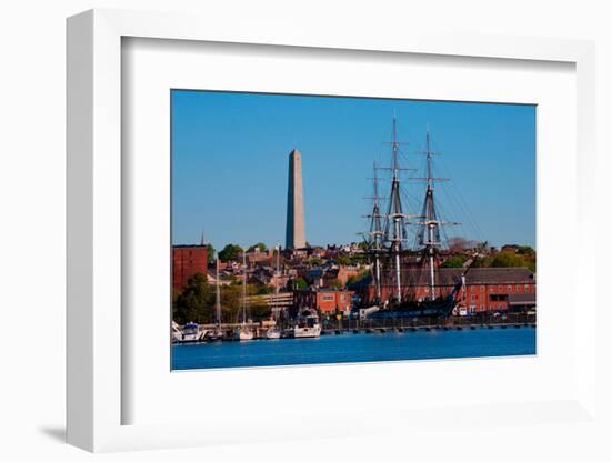 USS Constitution historic ship, Old Ironsides a Three Masted Frigit, is seen near Bunker Hill Mo...-null-Framed Photographic Print