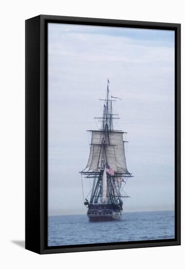 USS Constitution "Old Ironsides" Under Sail, Massachusetts Bay, Celebrating Its Bicentennial, 1997-null-Framed Premier Image Canvas