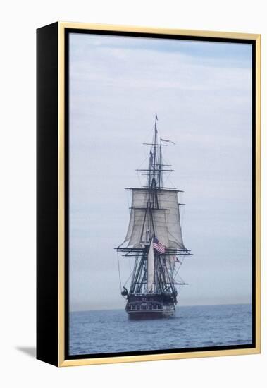 USS Constitution "Old Ironsides" Under Sail, Massachusetts Bay, Celebrating Its Bicentennial, 1997-null-Framed Premier Image Canvas