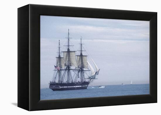 USS Constitution "Old Ironsides" Under Sail, Massachusetts Bay, Celebrating Its Bicentennial, 1997-null-Framed Premier Image Canvas