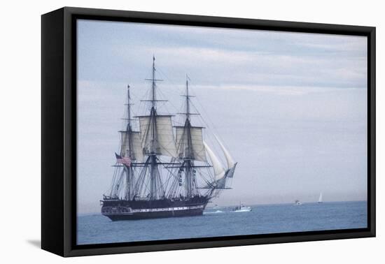 USS Constitution "Old Ironsides" Under Sail, Massachusetts Bay, Celebrating Its Bicentennial, 1997-null-Framed Premier Image Canvas