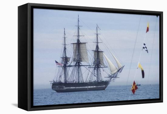 USS Constitution "Old Ironsides" Under Sail, Massachusetts Bay, Celebrating Its Bicentennial, 1997-null-Framed Premier Image Canvas