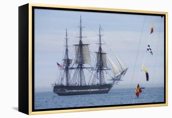 USS Constitution "Old Ironsides" Under Sail, Massachusetts Bay, Celebrating Its Bicentennial, 1997-null-Framed Premier Image Canvas