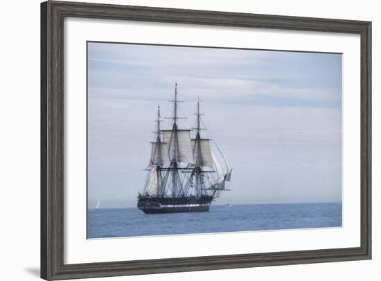 USS Constitution "Old Ironsides" Under Sail, Massachusetts Bay, Celebrating Its Bicentennial, 1997-null-Framed Photographic Print