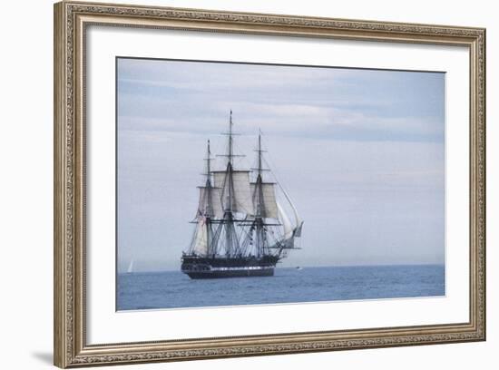 USS Constitution "Old Ironsides" Under Sail, Massachusetts Bay, Celebrating Its Bicentennial, 1997-null-Framed Photographic Print