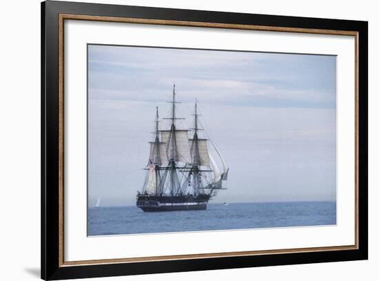 USS Constitution "Old Ironsides" Under Sail, Massachusetts Bay, Celebrating Its Bicentennial, 1997-null-Framed Photographic Print