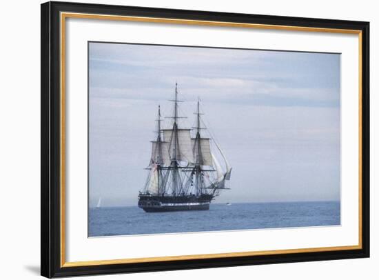 USS Constitution "Old Ironsides" Under Sail, Massachusetts Bay, Celebrating Its Bicentennial, 1997-null-Framed Photographic Print