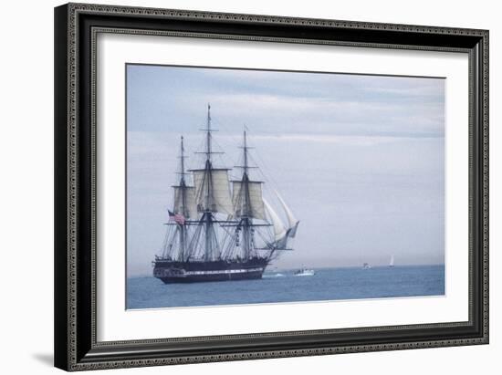 USS Constitution "Old Ironsides" Under Sail, Massachusetts Bay, Celebrating Its Bicentennial, 1997-null-Framed Photographic Print