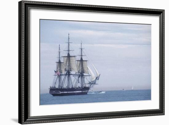 USS Constitution "Old Ironsides" Under Sail, Massachusetts Bay, Celebrating Its Bicentennial, 1997-null-Framed Photographic Print