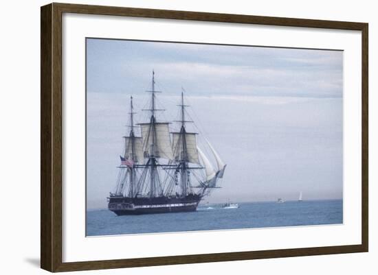 USS Constitution "Old Ironsides" Under Sail, Massachusetts Bay, Celebrating Its Bicentennial, 1997-null-Framed Photographic Print