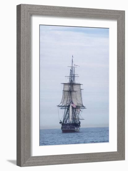 USS Constitution "Old Ironsides" Under Sail, Massachusetts Bay, Celebrating Its Bicentennial, 1997-null-Framed Photographic Print