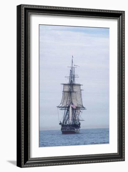 USS Constitution "Old Ironsides" Under Sail, Massachusetts Bay, Celebrating Its Bicentennial, 1997-null-Framed Photographic Print