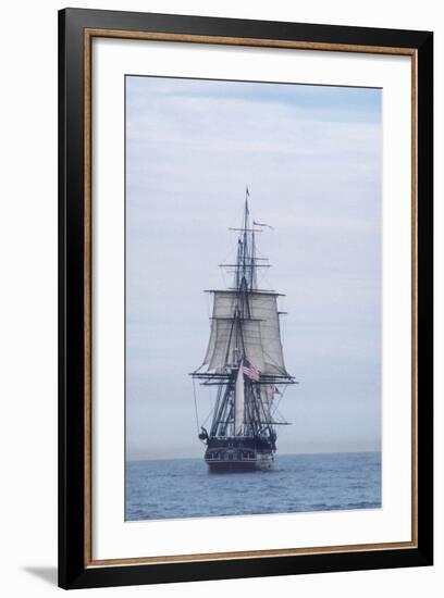 USS Constitution "Old Ironsides" Under Sail, Massachusetts Bay, Celebrating Its Bicentennial, 1997-null-Framed Photographic Print