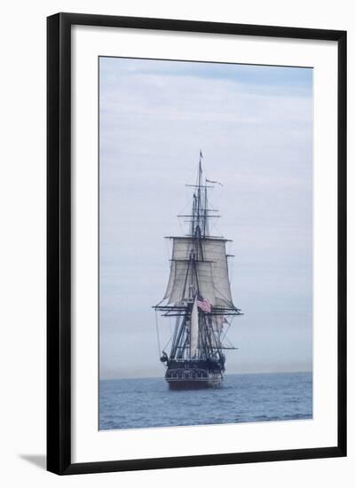 USS Constitution "Old Ironsides" Under Sail, Massachusetts Bay, Celebrating Its Bicentennial, 1997-null-Framed Photographic Print