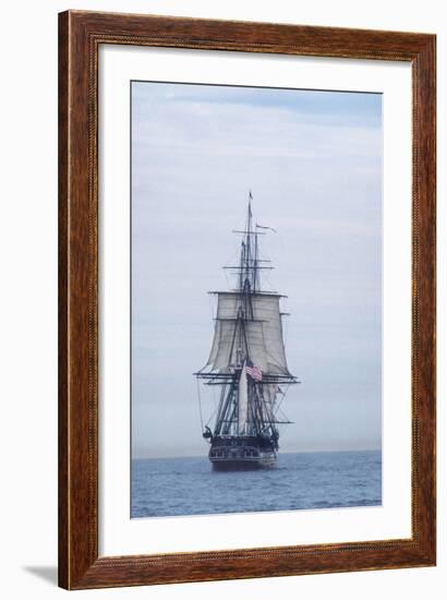 USS Constitution "Old Ironsides" Under Sail, Massachusetts Bay, Celebrating Its Bicentennial, 1997-null-Framed Photographic Print