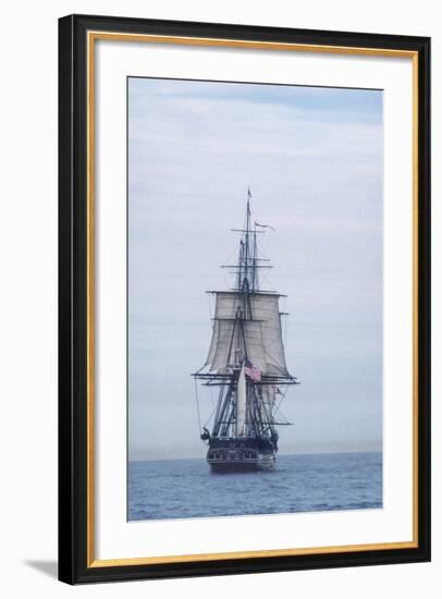 USS Constitution "Old Ironsides" Under Sail, Massachusetts Bay, Celebrating Its Bicentennial, 1997-null-Framed Photographic Print