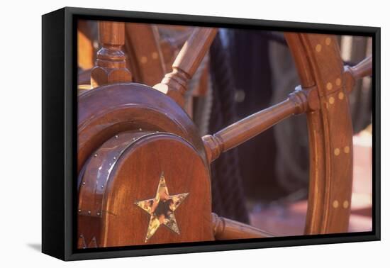 USS Constitution's Ship's Wheel, Boston-null-Framed Premier Image Canvas