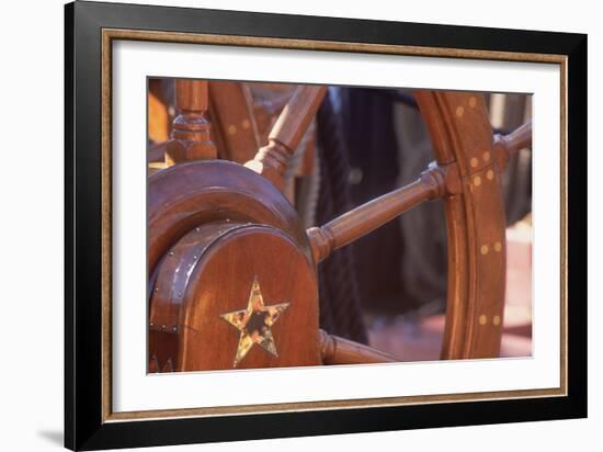 USS Constitution's Ship's Wheel, Boston-null-Framed Photographic Print