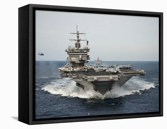 USS Enterprise Transits the Atlantic Ocean-Stocktrek Images-Framed Premier Image Canvas
