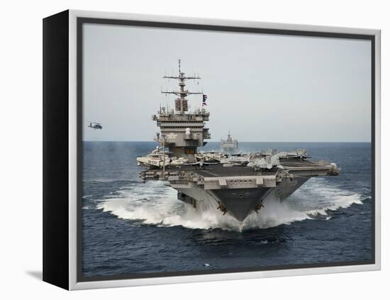 USS Enterprise Transits the Atlantic Ocean-Stocktrek Images-Framed Premier Image Canvas