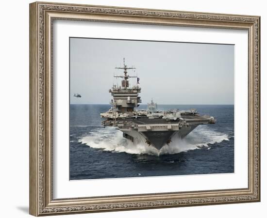 USS Enterprise Transits the Atlantic Ocean-Stocktrek Images-Framed Photographic Print