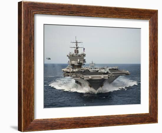 USS Enterprise Transits the Atlantic Ocean-Stocktrek Images-Framed Photographic Print