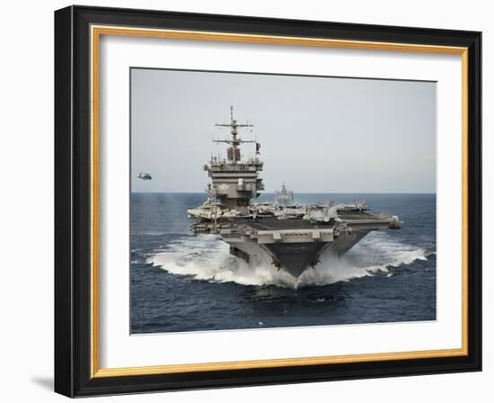 USS Enterprise Transits the Atlantic Ocean-Stocktrek Images-Framed Photographic Print