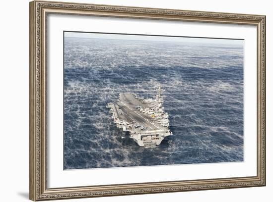 Uss George H.W. Bush Sails in the Atlantic Ocean-null-Framed Photographic Print