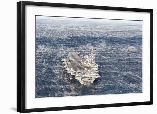 Uss George H.W. Bush Sails in the Atlantic Ocean-null-Framed Photographic Print