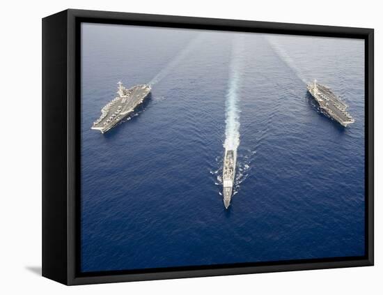 USS George Washington, USS Mobile Bay, & USS John C. Stennis-Stocktrek Images-Framed Premier Image Canvas