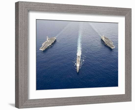 USS George Washington, USS Mobile Bay, & USS John C. Stennis-Stocktrek Images-Framed Photographic Print