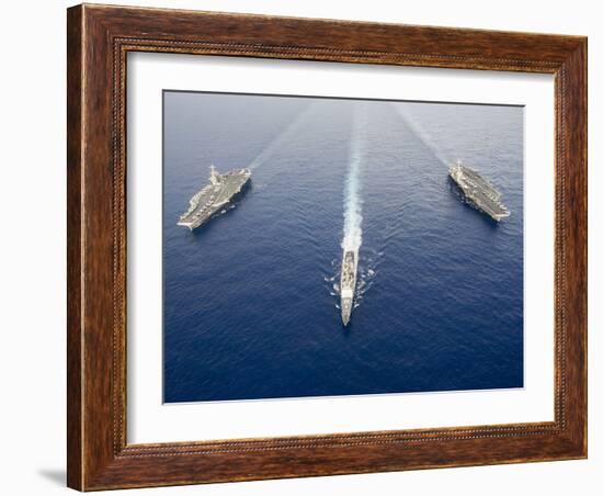 USS George Washington, USS Mobile Bay, & USS John C. Stennis-Stocktrek Images-Framed Photographic Print