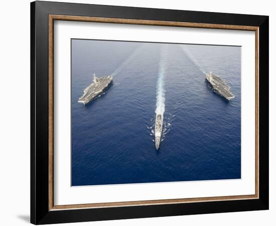 USS George Washington, USS Mobile Bay, & USS John C. Stennis-Stocktrek Images-Framed Photographic Print