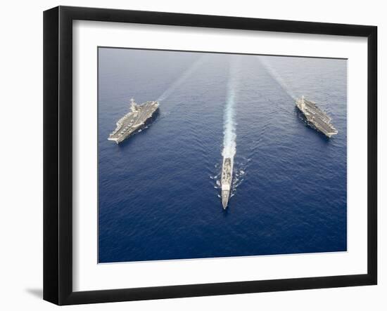 USS George Washington, USS Mobile Bay, & USS John C. Stennis-Stocktrek Images-Framed Photographic Print