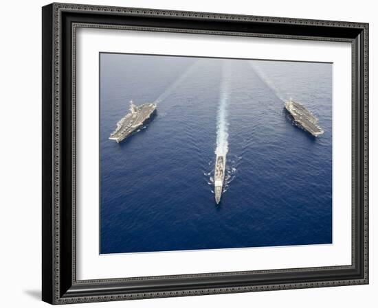 USS George Washington, USS Mobile Bay, & USS John C. Stennis-Stocktrek Images-Framed Photographic Print