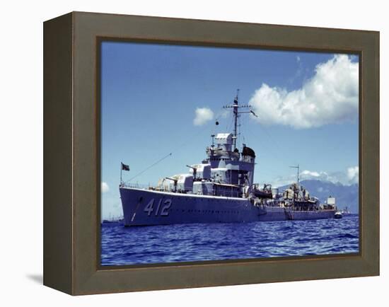 Uss Hamman During the Us Navy's Pacific Fleet Maneuvers Off of Hawaii-Carl Mydans-Framed Premier Image Canvas