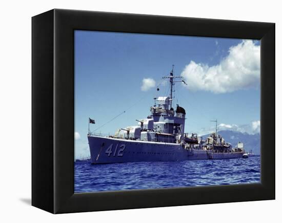 Uss Hamman During the Us Navy's Pacific Fleet Maneuvers Off of Hawaii-Carl Mydans-Framed Premier Image Canvas