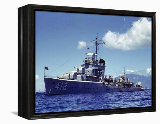 Uss Hamman During the Us Navy's Pacific Fleet Maneuvers Off of Hawaii-Carl Mydans-Framed Premier Image Canvas