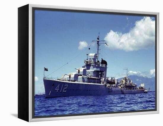 Uss Hamman During the Us Navy's Pacific Fleet Maneuvers Off of Hawaii-Carl Mydans-Framed Premier Image Canvas