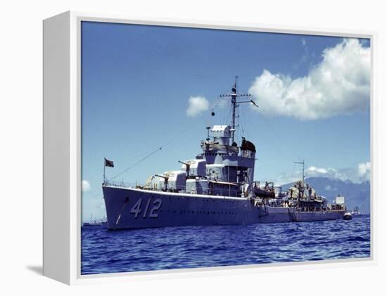 Uss Hamman During the Us Navy's Pacific Fleet Maneuvers Off of Hawaii-Carl Mydans-Framed Premier Image Canvas