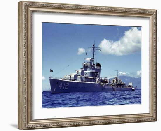 Uss Hamman During the Us Navy's Pacific Fleet Maneuvers Off of Hawaii-Carl Mydans-Framed Photographic Print