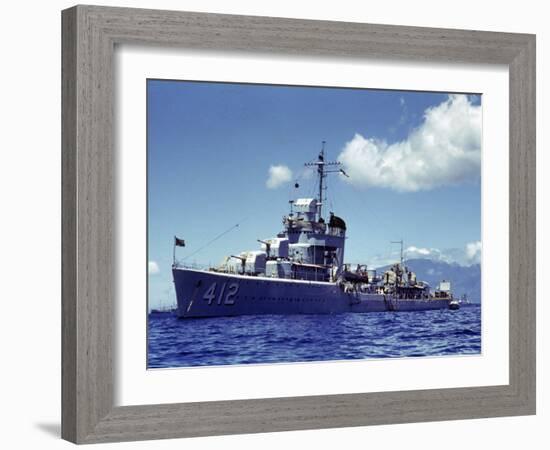 Uss Hamman During the Us Navy's Pacific Fleet Maneuvers Off of Hawaii-Carl Mydans-Framed Photographic Print